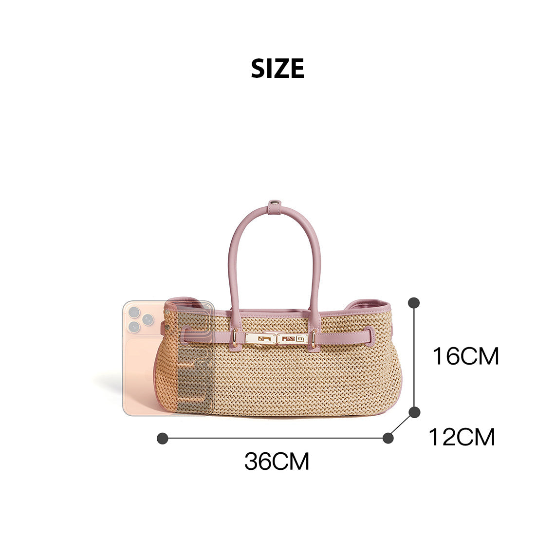 Leather Straw Women Handbag