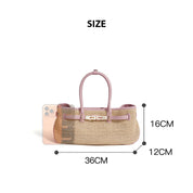 Leather Straw Women Handbag