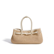 Leather Straw Women Handbag