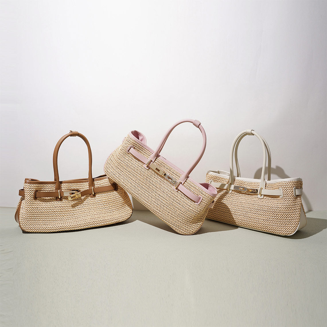 Leather Straw Women Handbag