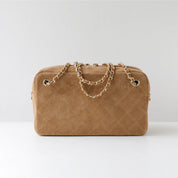Suede Quilted Camera Bag