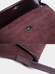 Suede Flat Saddle Bag