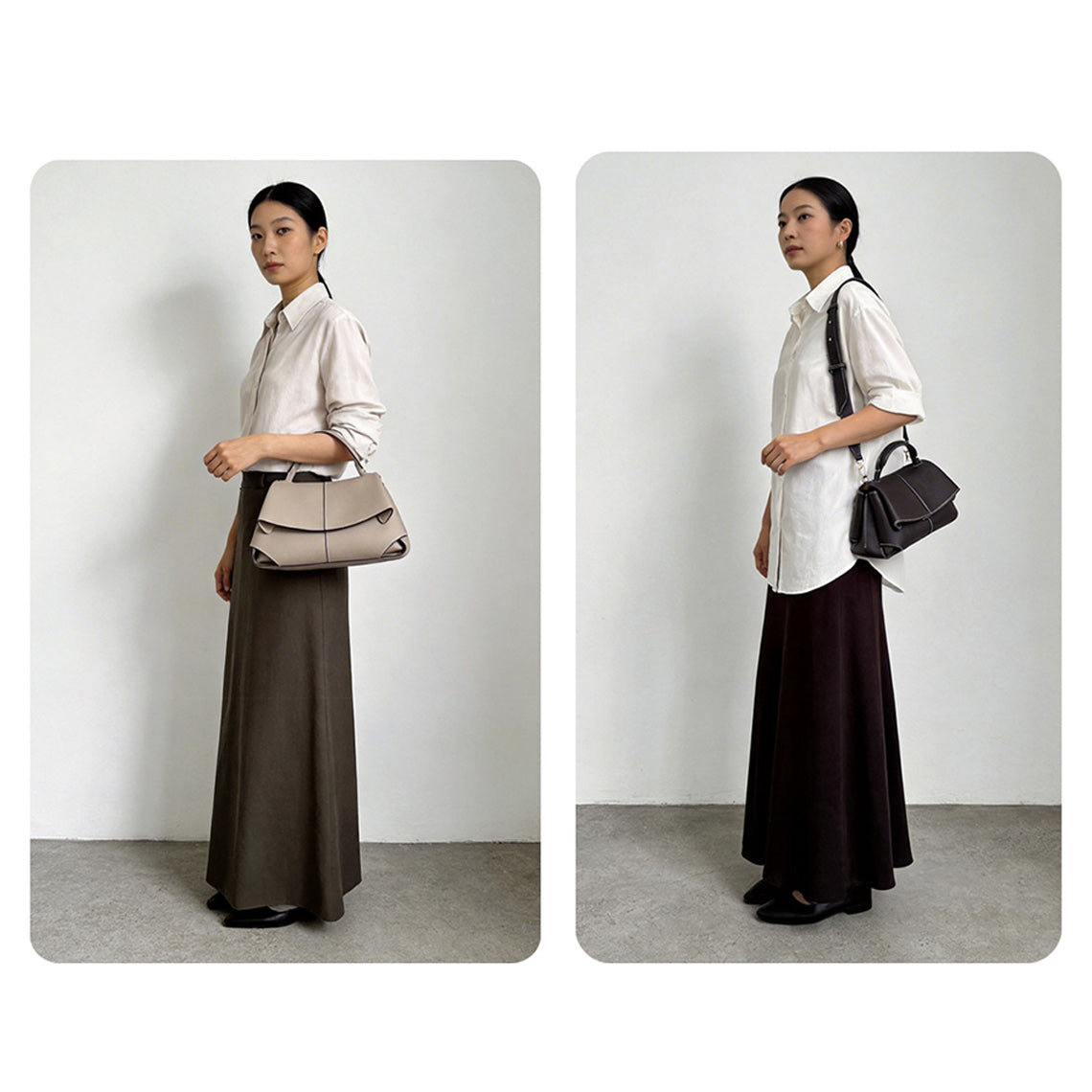 Top Grain Leather Women Smile Bag