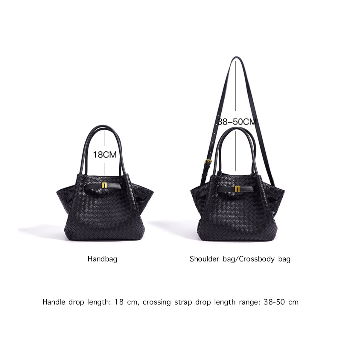 Top Grain Leather Wings Woven Handbag