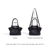 Top Grain Leather Wings Woven Handbag