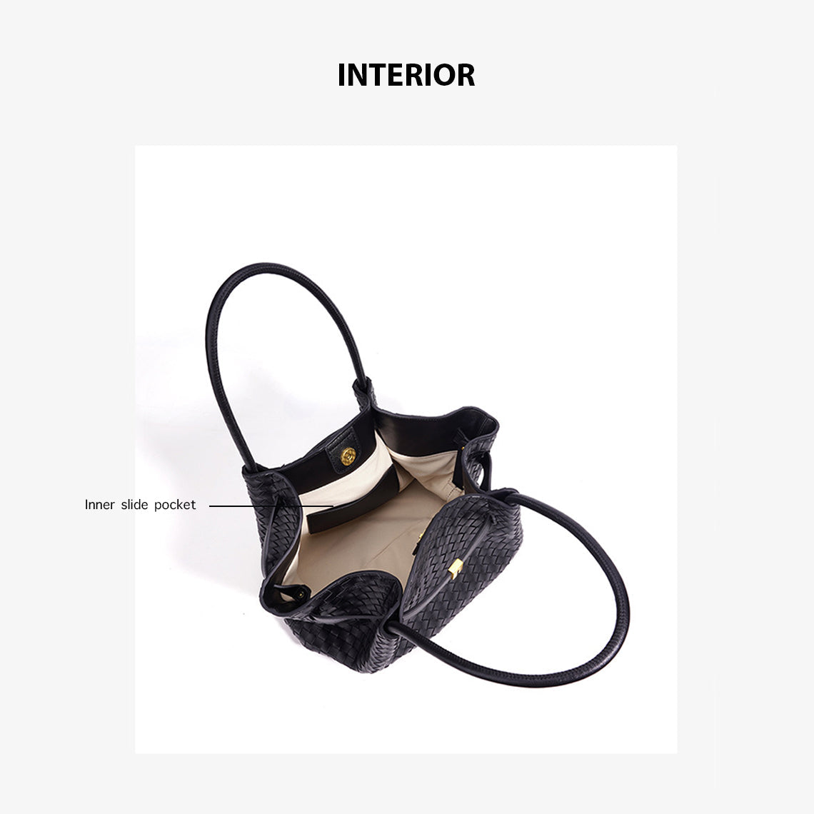 Top Grain Leather Wings Woven Handbag