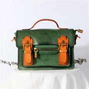 Vegetable Tanned Leather Vintage Women Satchel Bag