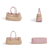 Leather Straw Women Handbag