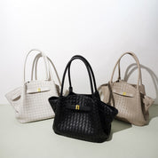Top Grain Leather Wings Woven Handbag